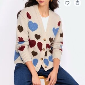 Market & Spruce Multicolor Heart Cardigan